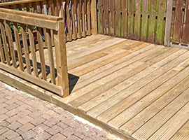 Rotten decking replaced with new frame, board and hand rail
