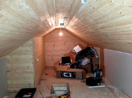 Attic done with tg and cladding